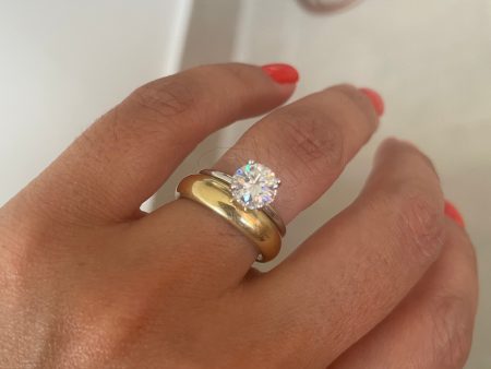 Anel solitário moissanite 6mm Luisa Online Sale