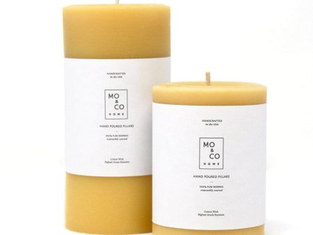 Natural Beeswax Pillar Candle Discount